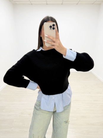 JERSEY CROP LANA NEGRO